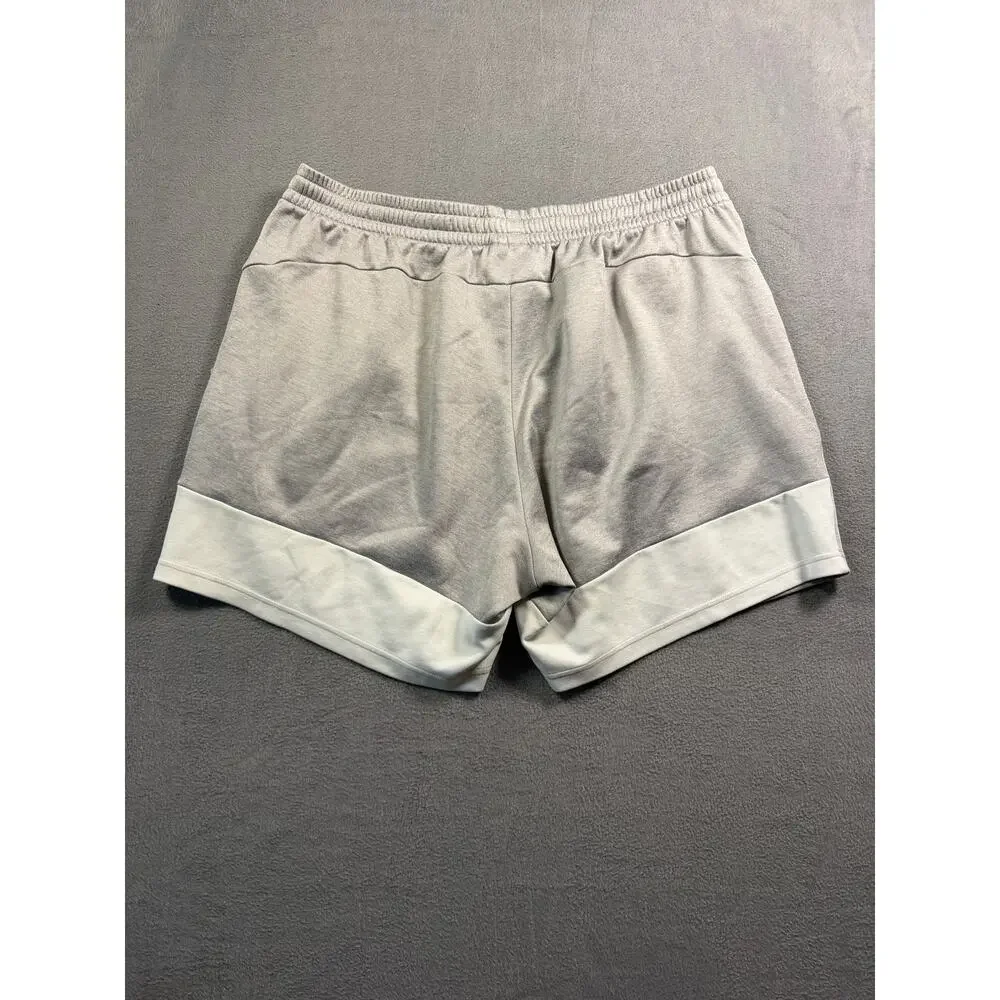Adidas Mens XL Gray Performance Training Shorts Zipper Pockets Athletic Gym